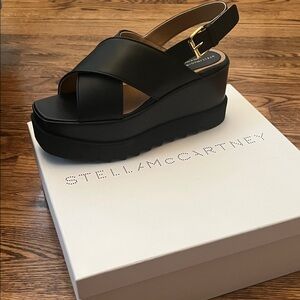 Stella McCartney Black Platform Wedges
